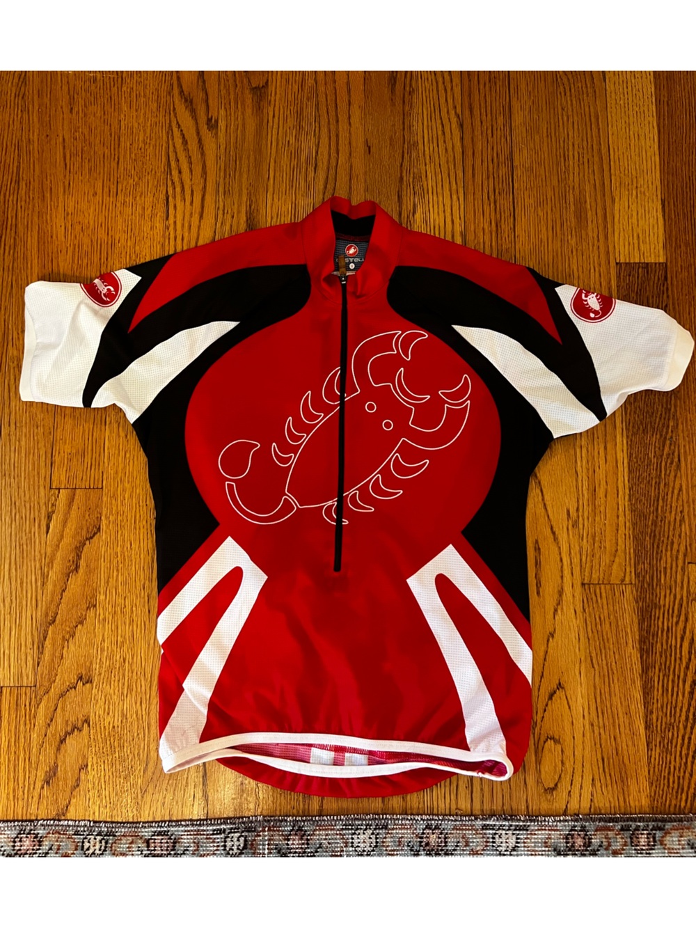 Castelli Men’s Red Cycling Jersey with Scorpion Graphic